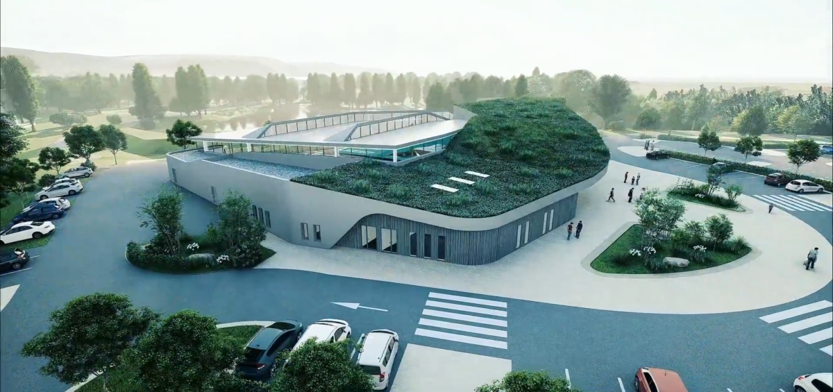 Image 3D du futur centre aquatique de Desvres où ont été installés le réservoir et la chambre TUBAO
