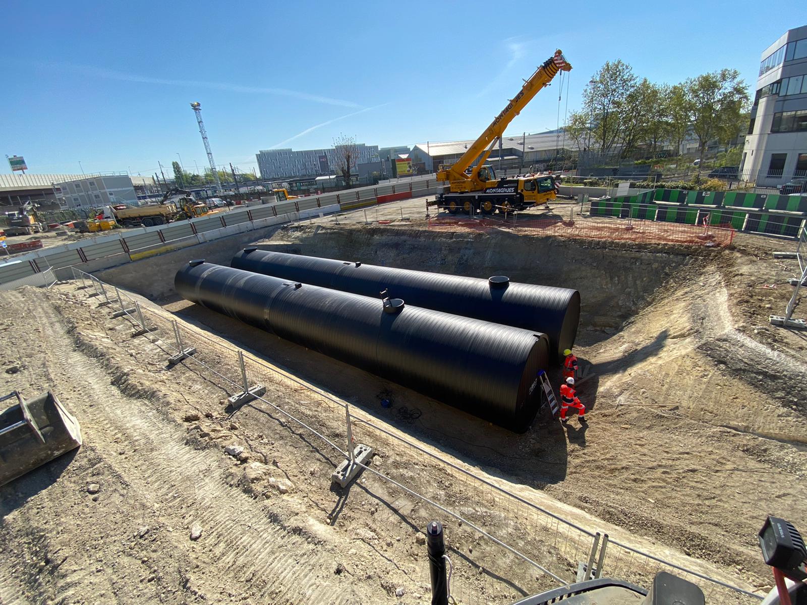 Bassin Hydraulique PEHD-aménagement de l'échangeur Pleyel